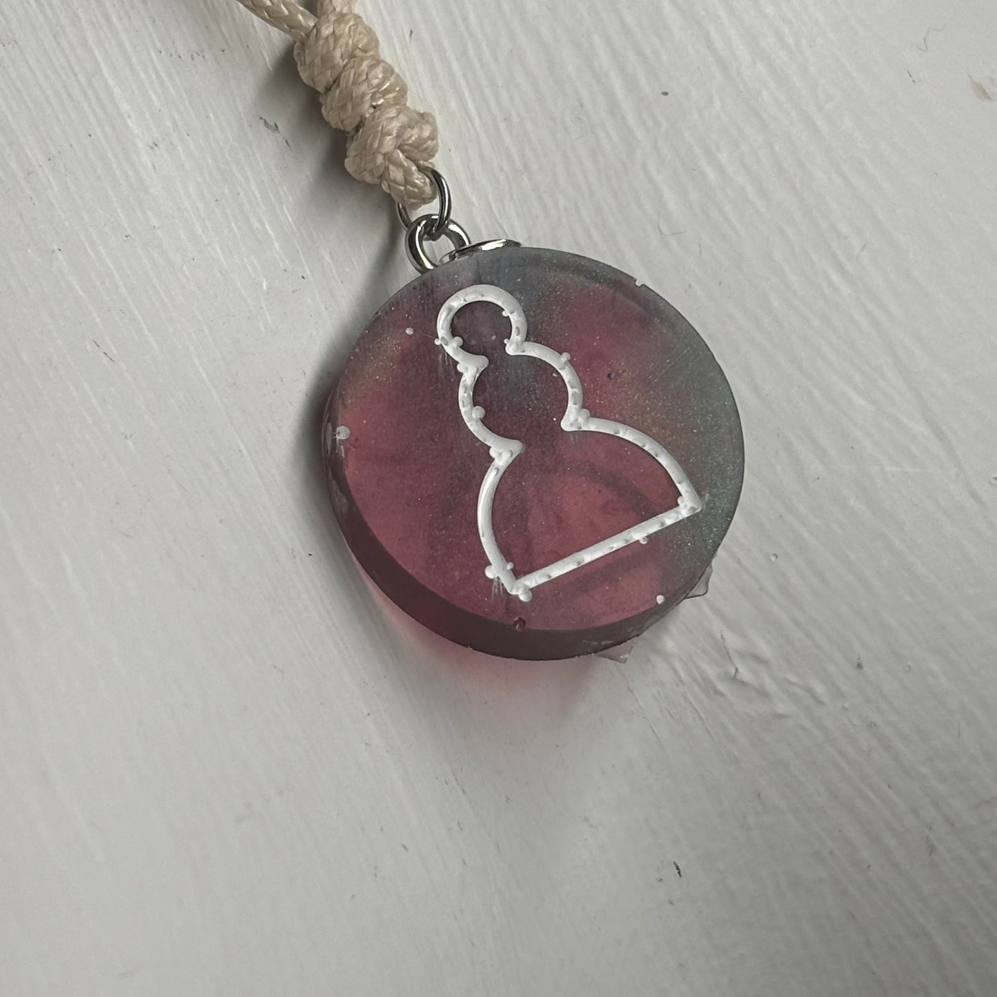 Classic Pink Mix Pawn - Handmade Resin Chess Necklace