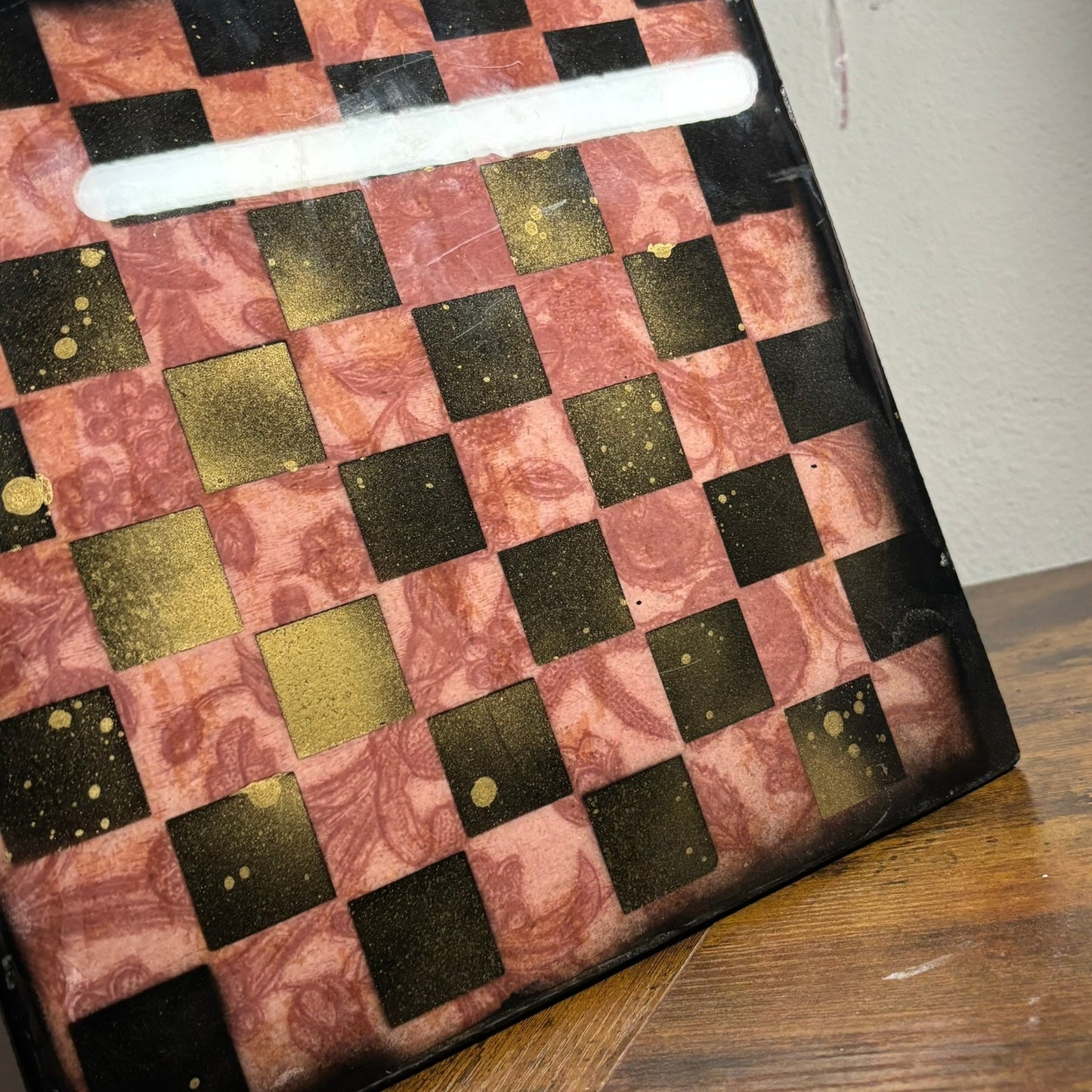 Vintage Mystic Flower - Resin Coated Chess Board