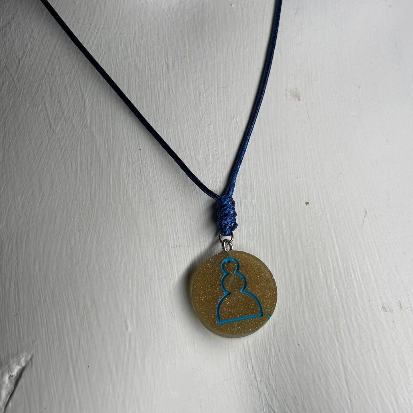 Strong Yellow Pawn - Handmade Resin Chess Necklace