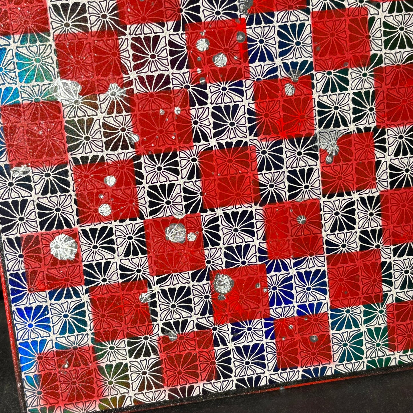 Vintage Shining Red - Scrapbook Chess Board