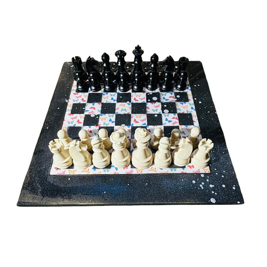 Simplistic Butterflies - Large Deluxe Chess Set