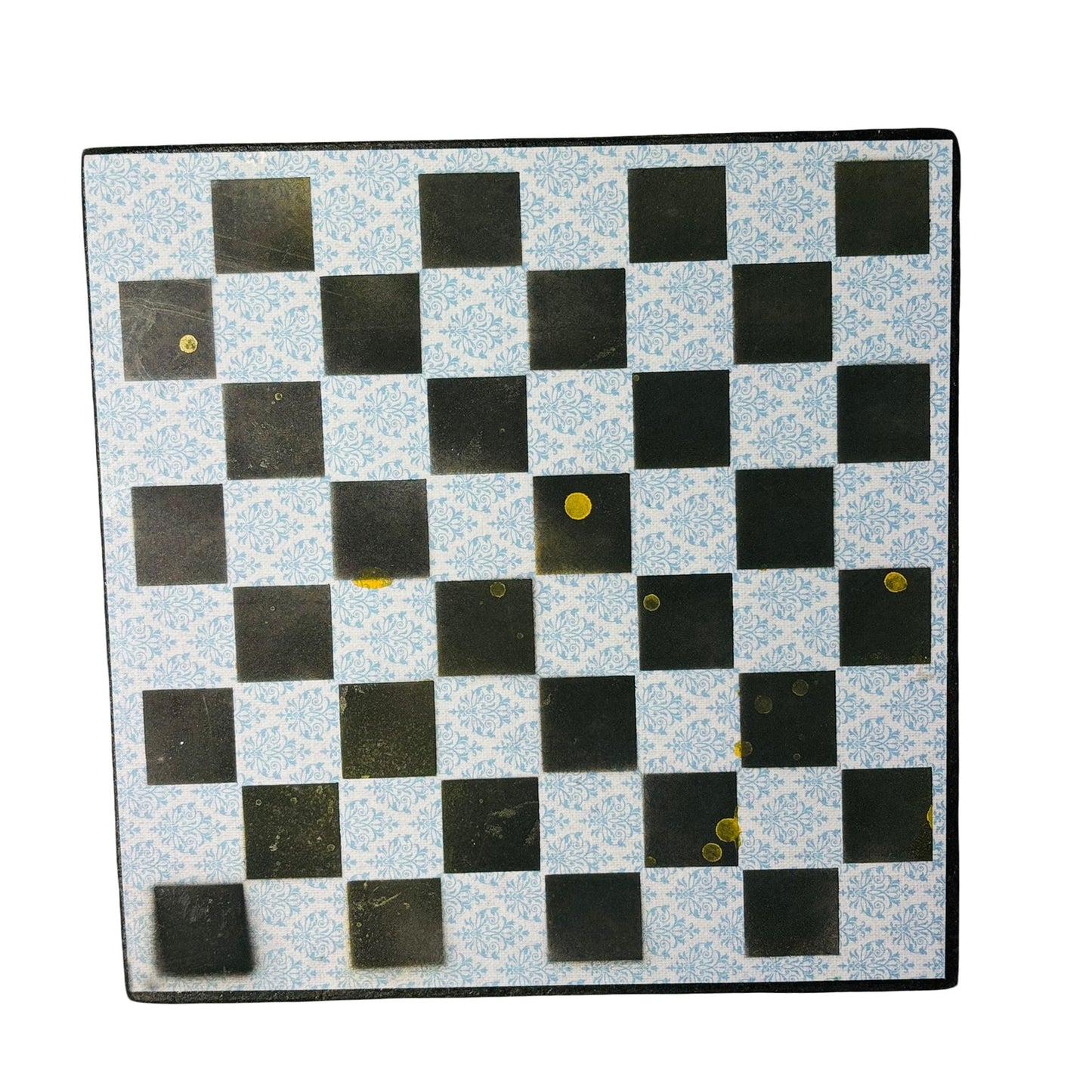 Vintage Blue & Black- Scrapbook Chess Board