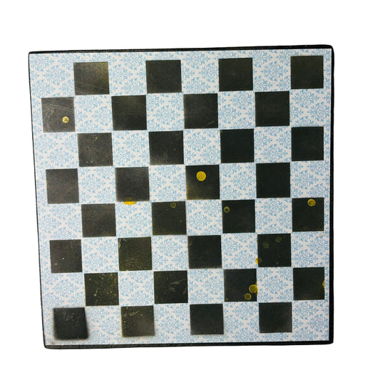 Vintage Blue & Black- Scrapbook Chess Board