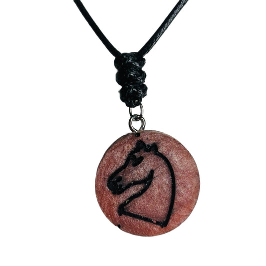 Rustic Knight - Handmade Resin Chess Necklace