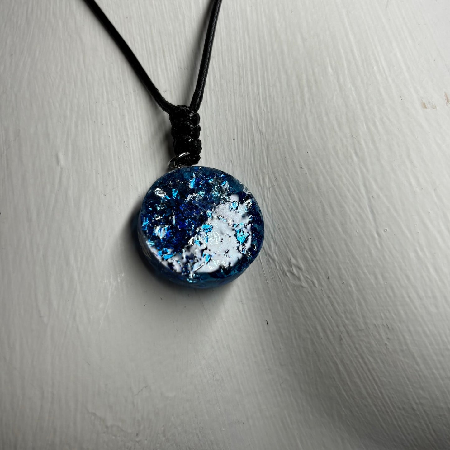Crystal Blue King - Handmade Resin Chess Necklace