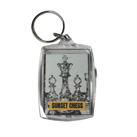 Classy Chess - Sunset Chess Photo Keychain