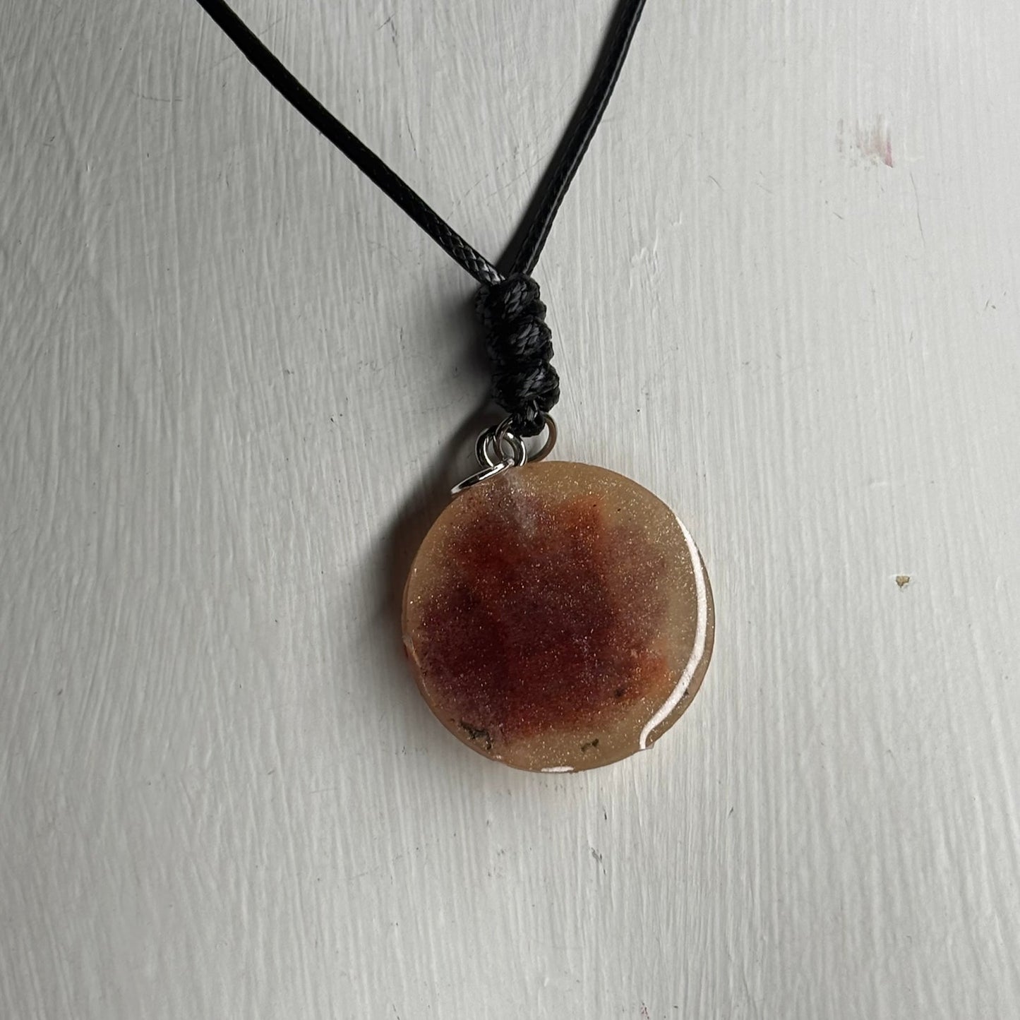 Rusted Orange Rook - Handmade Resin Chess Necklace