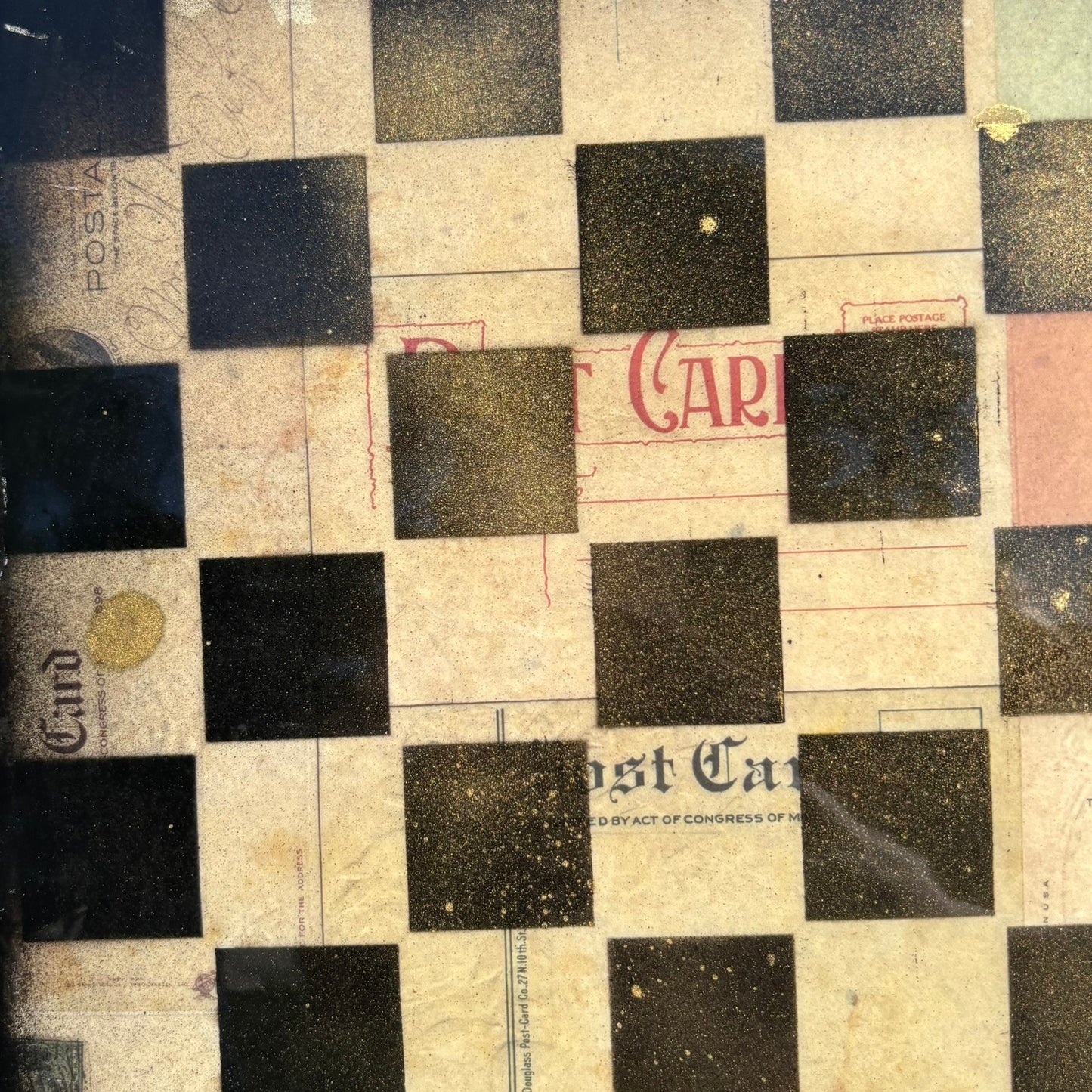 Vintage Collage - Resin Coated Chess Board