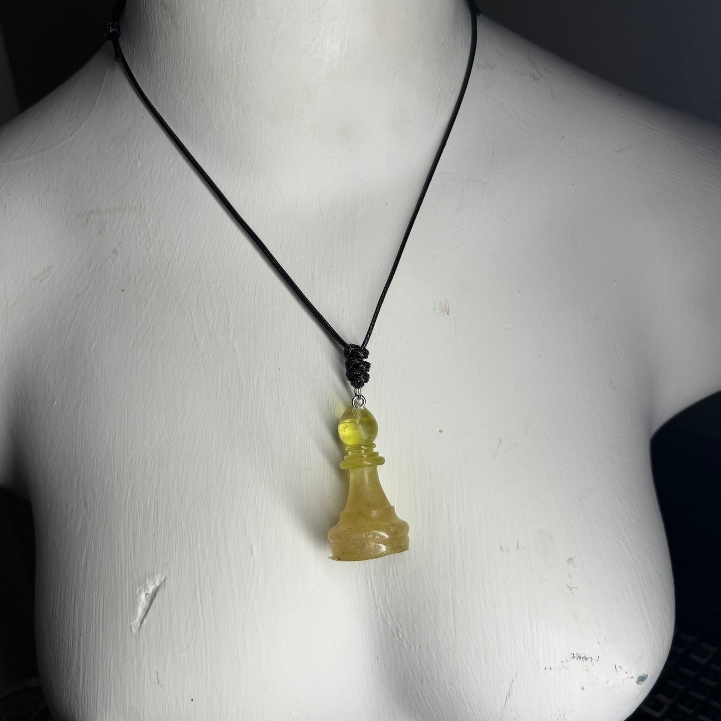 Yellow Bishop - Handmade Resin Chess Necklace