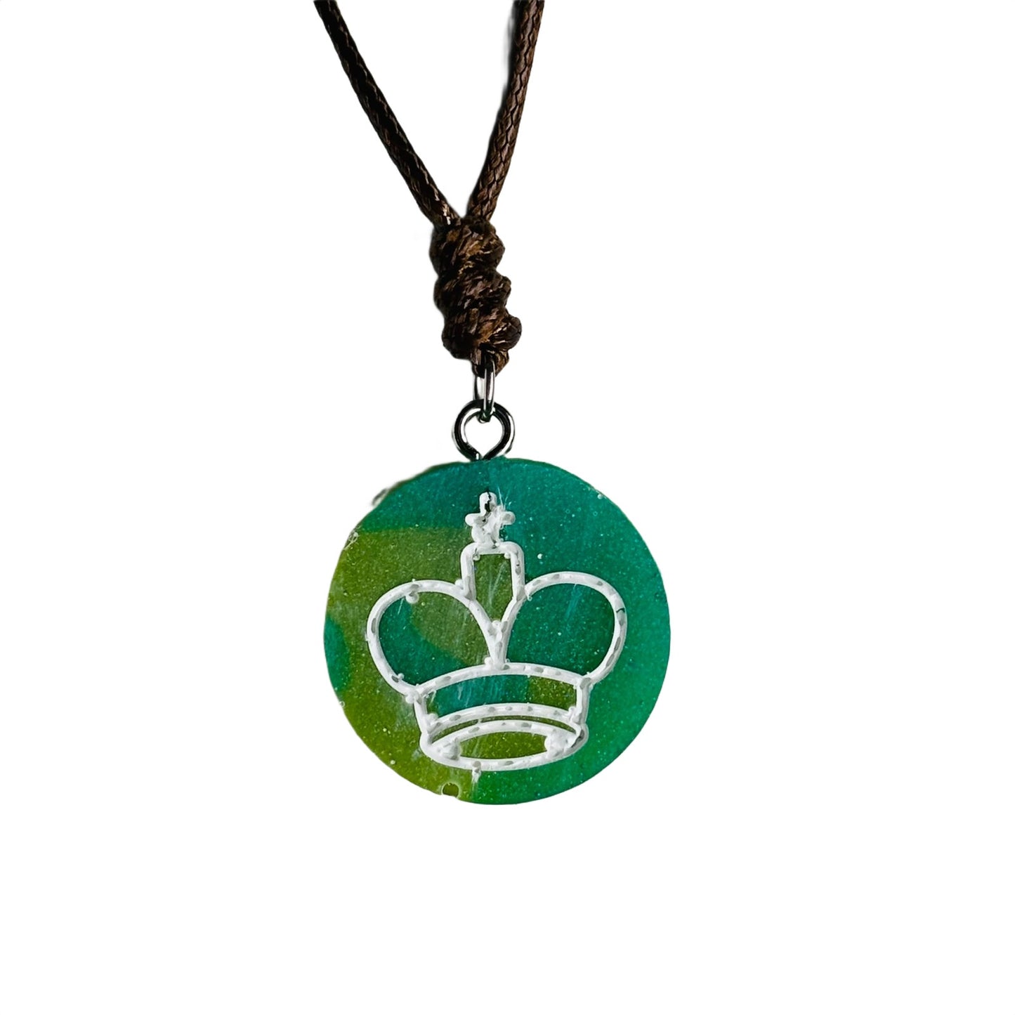 Classic Green - Handmade Resin Chess Necklace