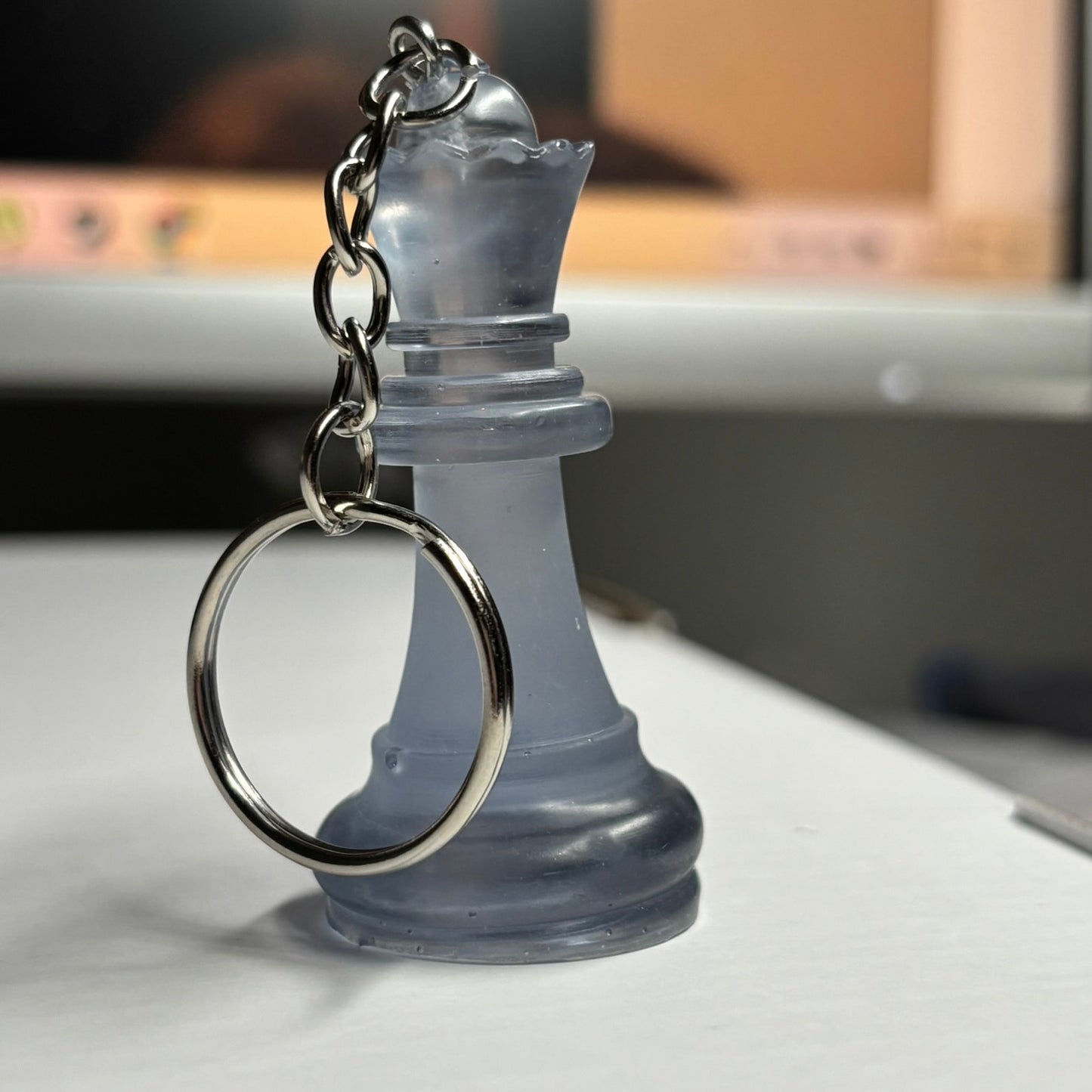 Translucent Blue Queen - Handmade Resin Keychain