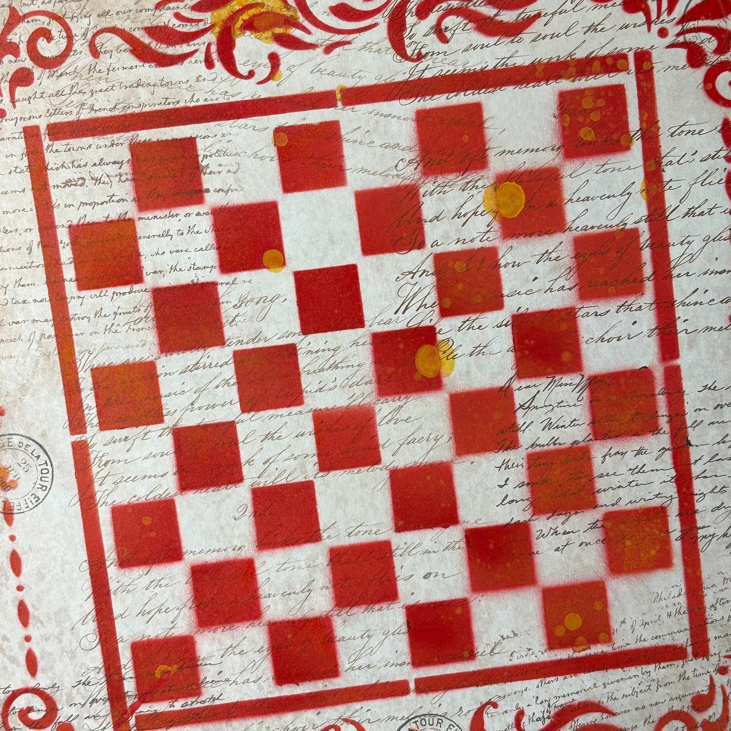 Classical Red - Scrapbook Chess Board