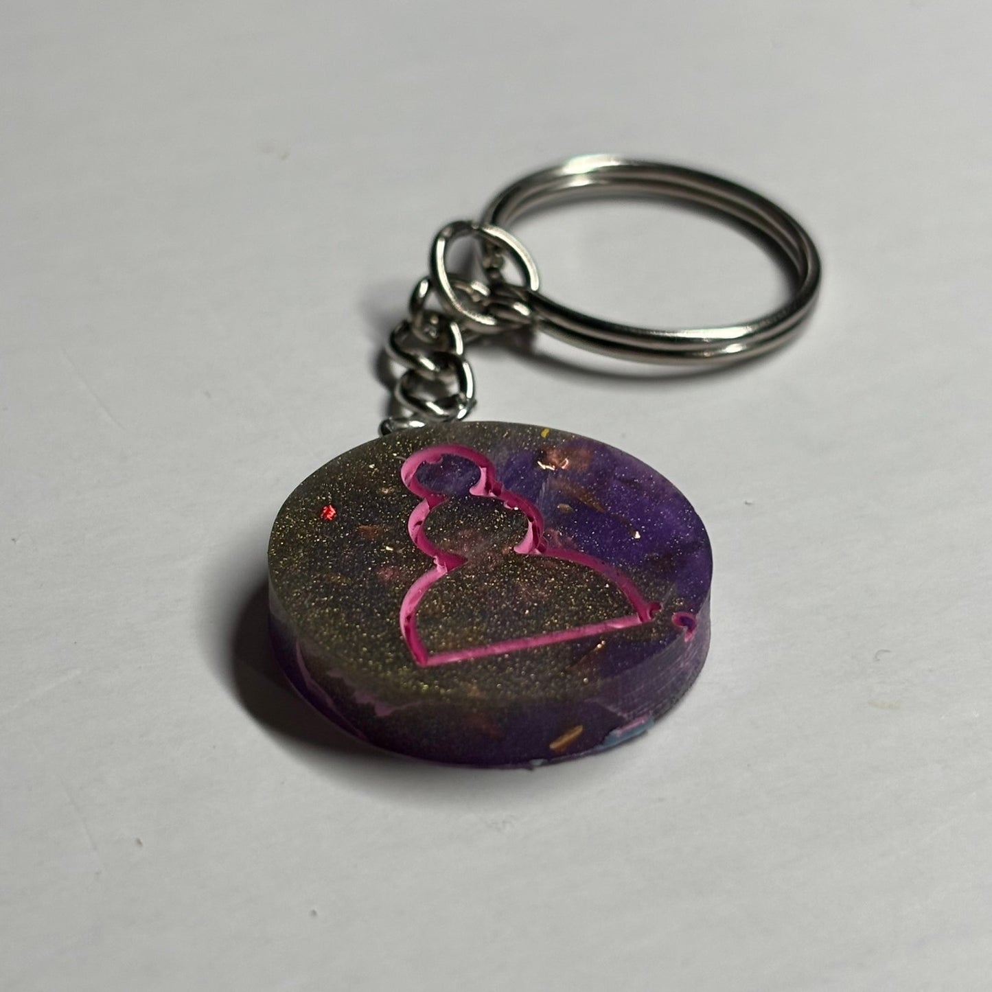 The Purple Royal Pawn - Handmade Resin Keychain - Flat Edition
