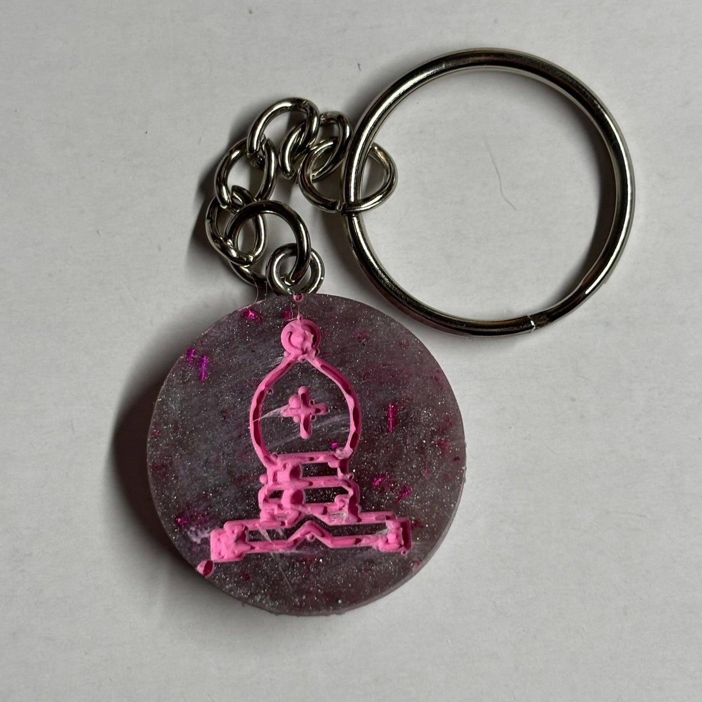 Purple Pink Bishop - Handmade Resin Keychain