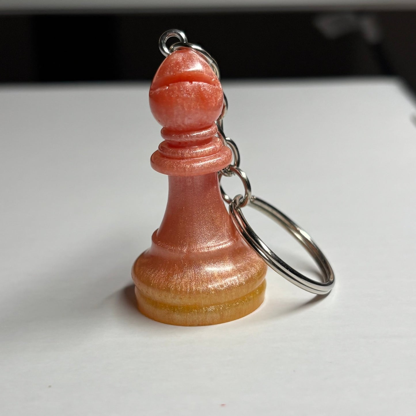 Sunset Peach Bishop - Handmade Resin Keychain