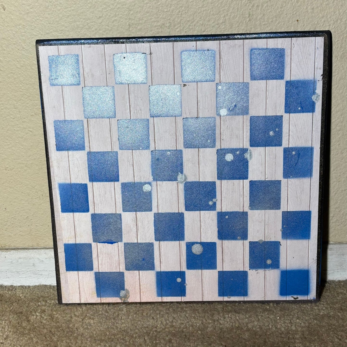 Simple Blue & White - Scrapbook Chess Board