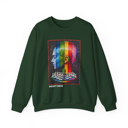 Colored Mind - Green Chess Crewneck Sweater