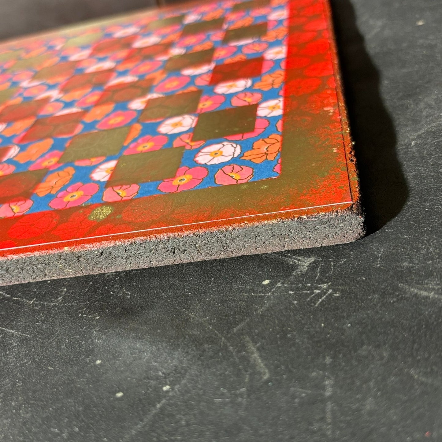 Golden Flowers - Scrapbook Chess Board