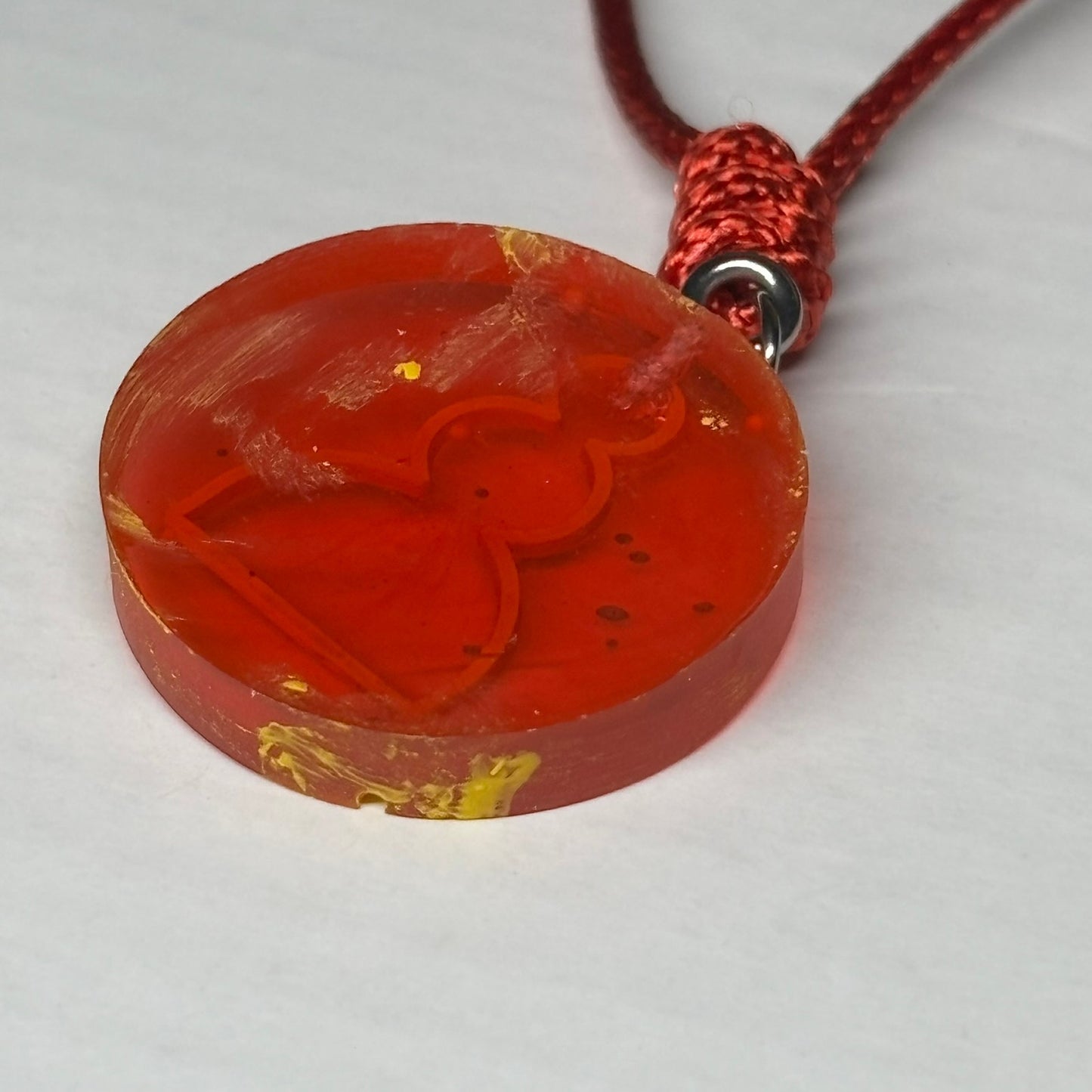 Cherry Red Pawn - Handmade Resin Chess Necklace