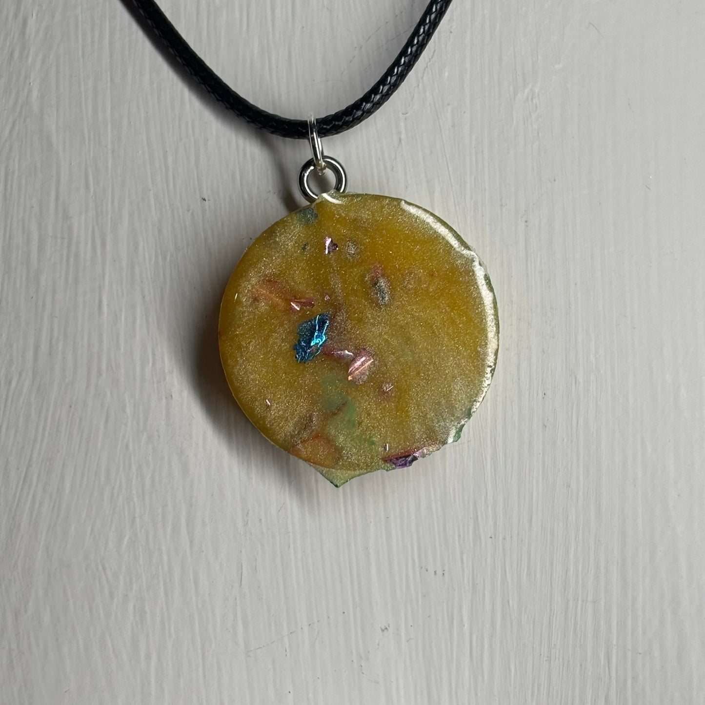 Crystal Yellow Pawn - Handmade Resin Chess Necklace