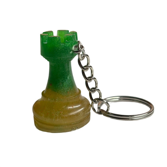 Yellow Green Rook - Handmade Resin Keychain