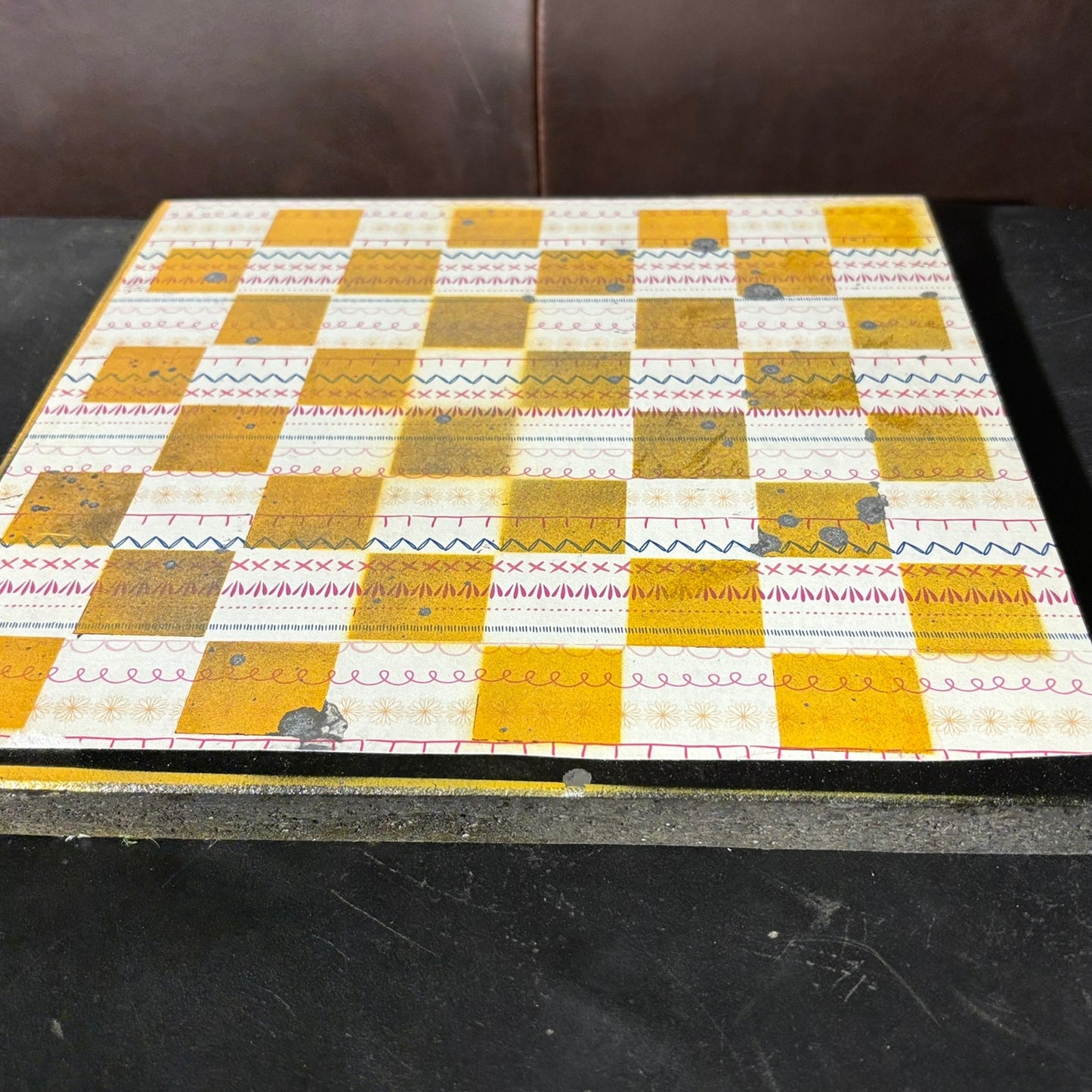 Sunset Yellow - Scrapbook Chess Board