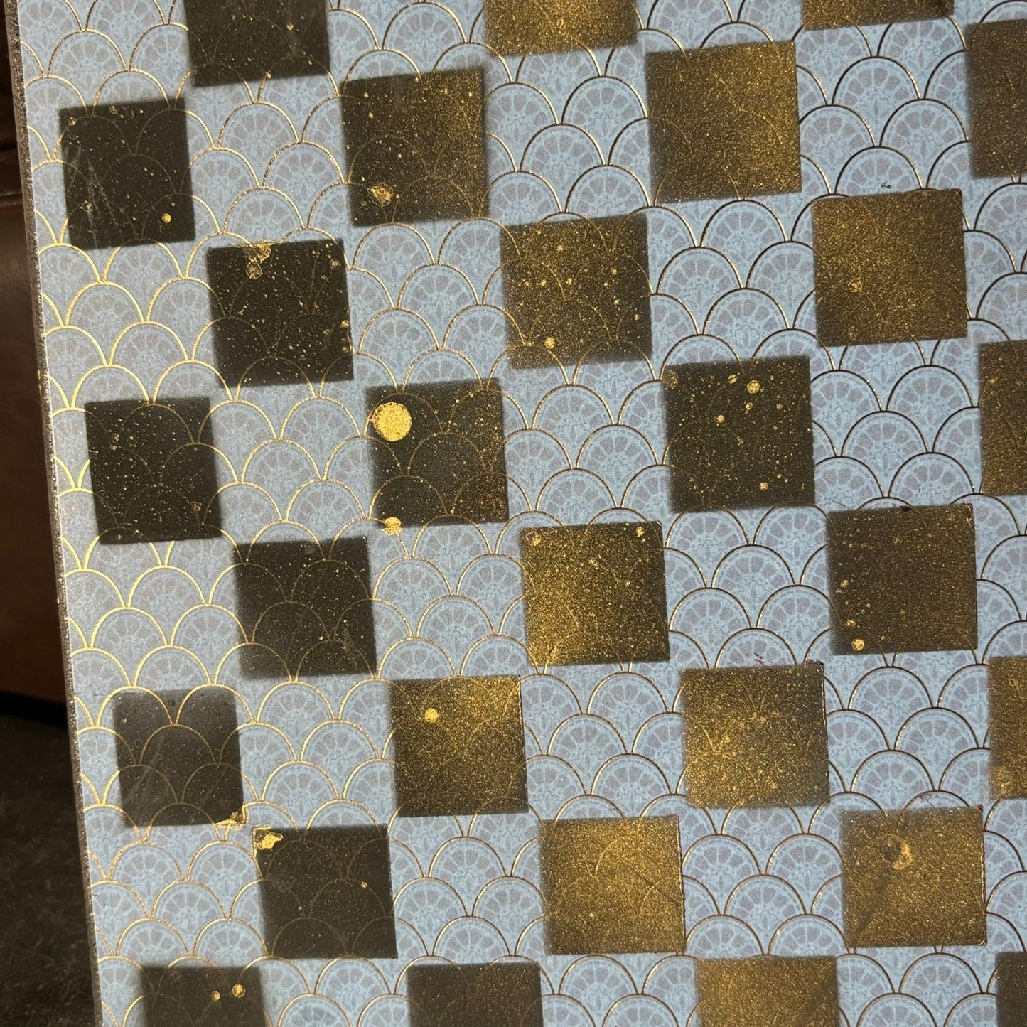 Vintage Blue Mist - Scrapbook Chess Board