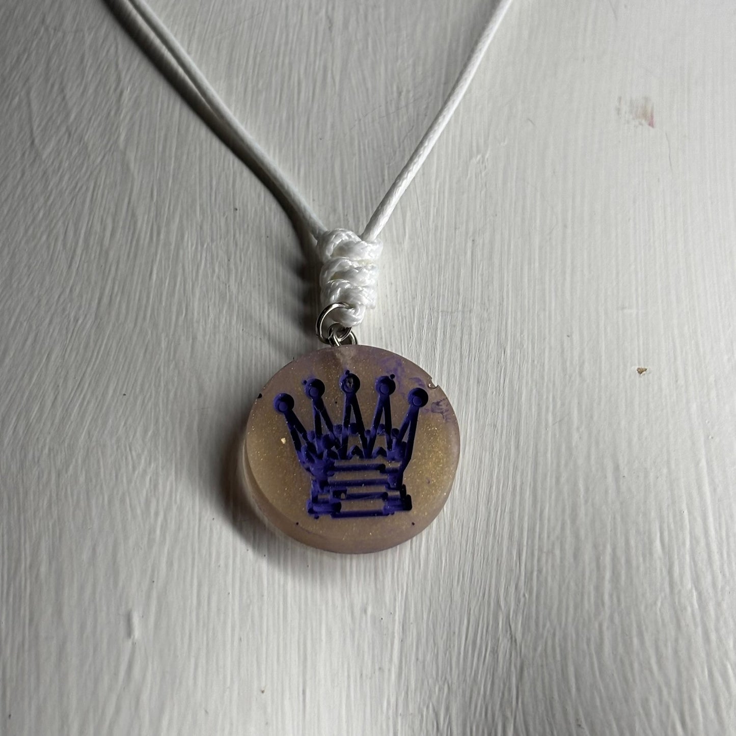 Classic Purple Queen - Handmade Resin Chess Necklace
