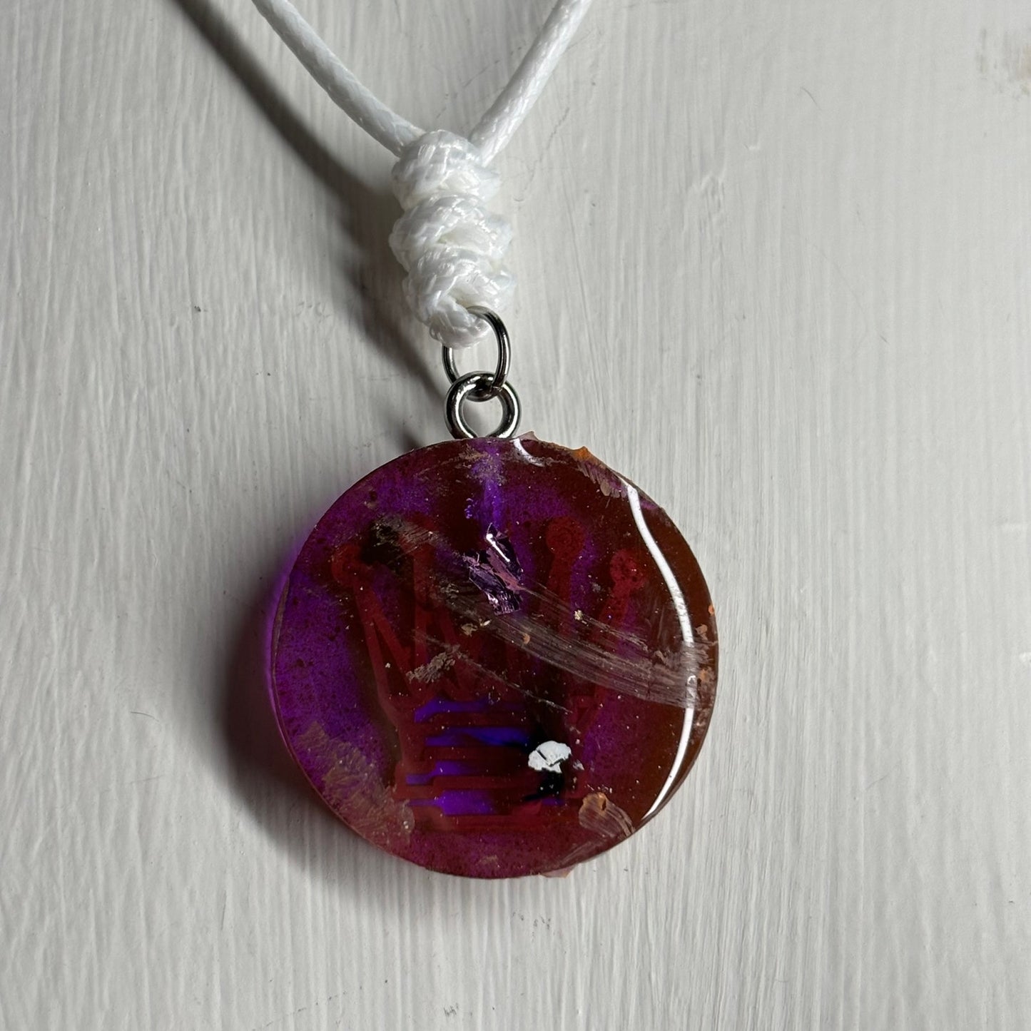 Purple Rein Queen - Handmade Resin Chess Necklace