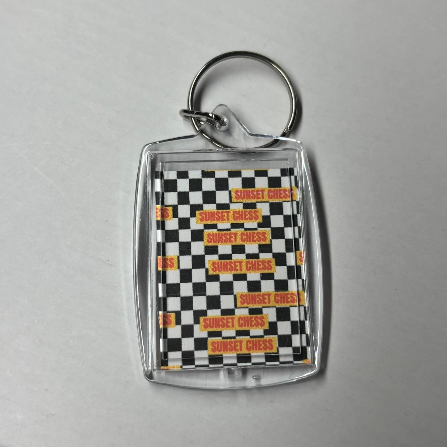 Monster With Shades - Sunset Chess Photo Keychain