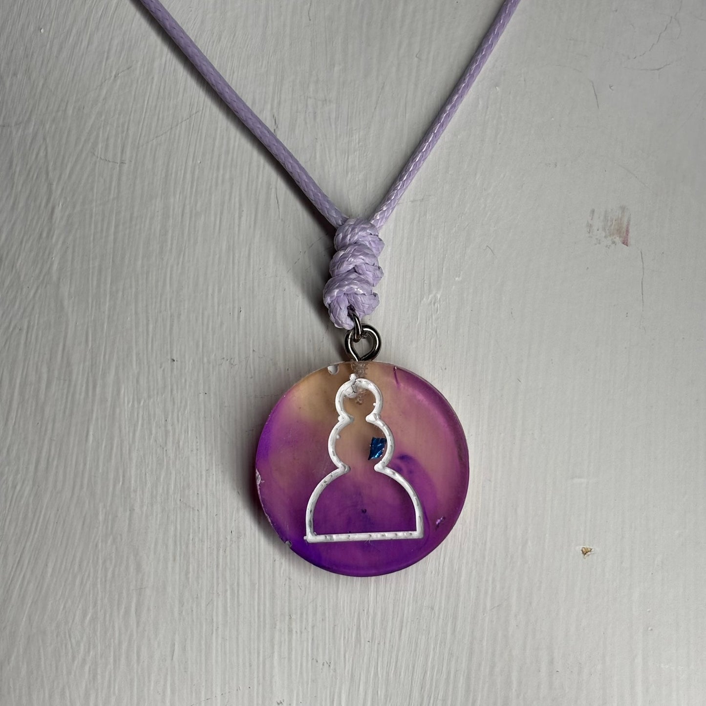 Fantastic Purple Pawn - Handmade Resin Chess Necklace