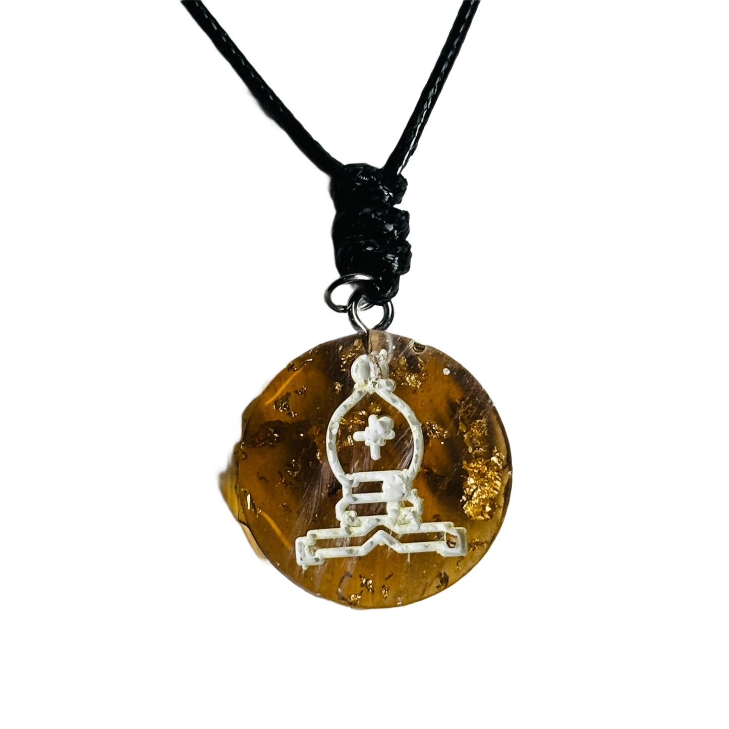 Amber Bishop - Handmade Resin Chess Necklace