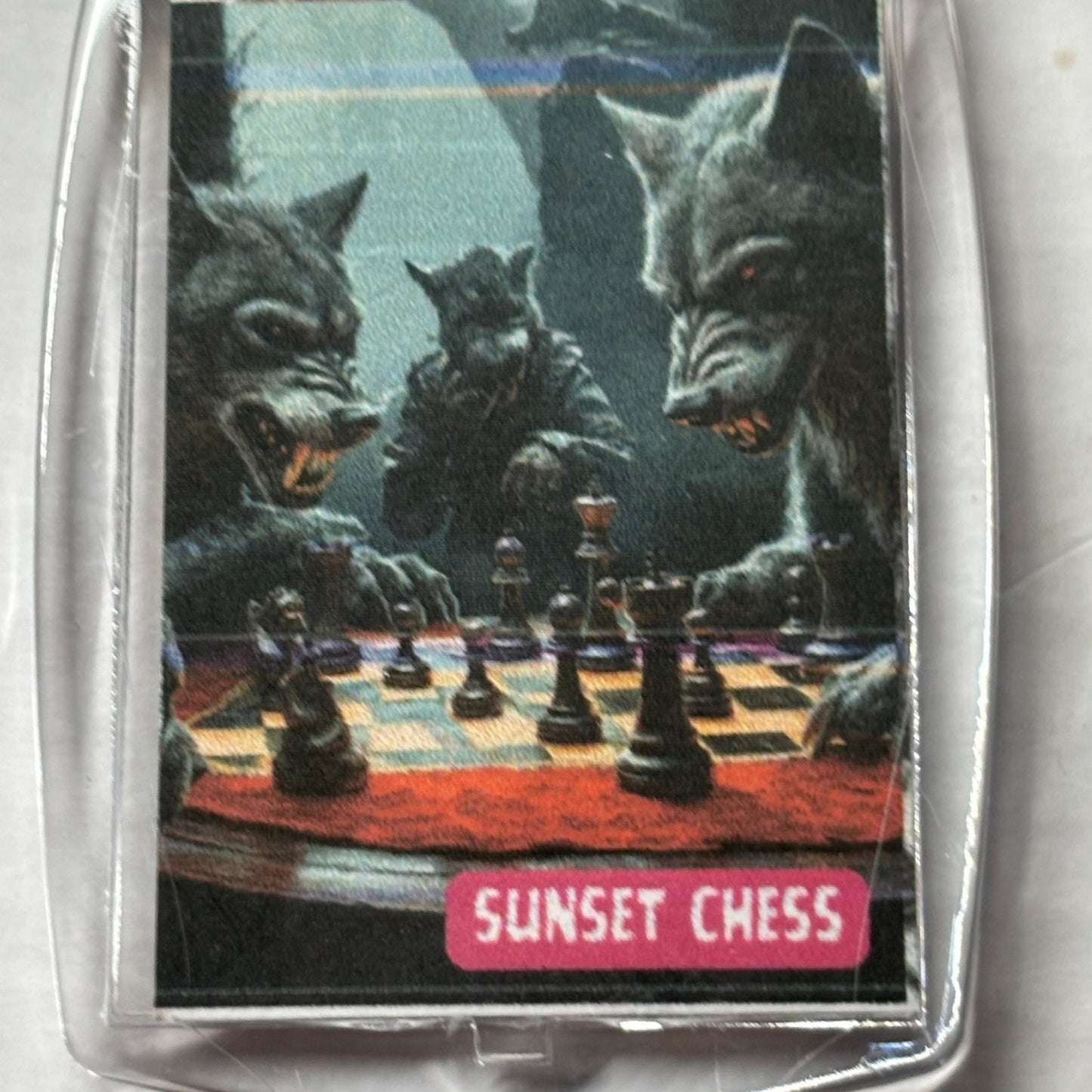 Evil Wolves - Chess  Photo Keychain