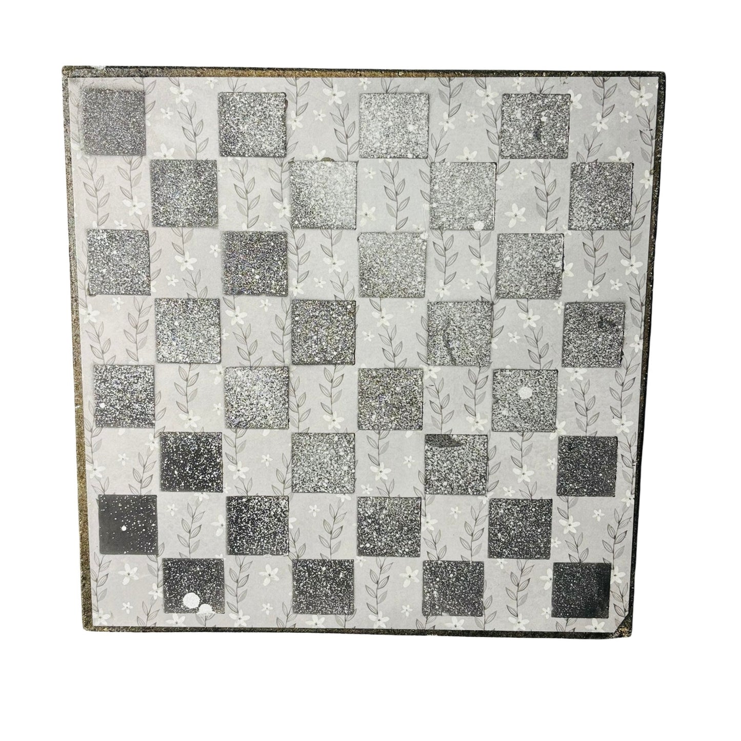 Gray Plant Pattern - Scrapbook Chess Board