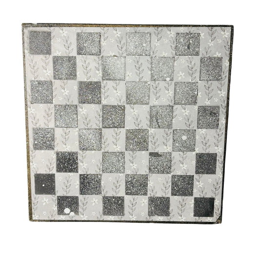 Gray Plant Pattern - Scrapbook Chess Board