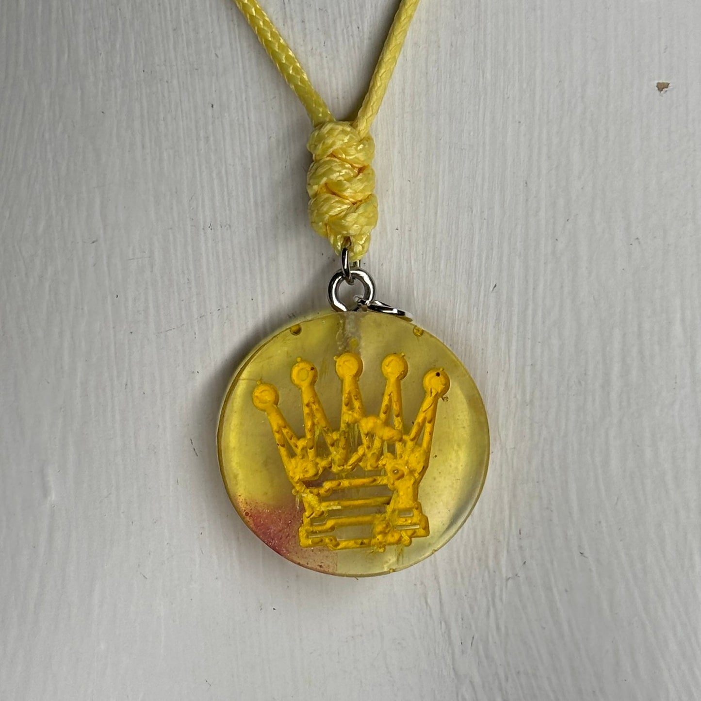 Burning Yellow Queen - Handmade Resin Chess Necklace