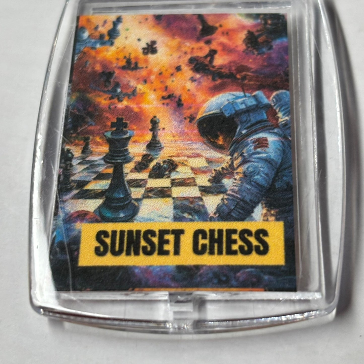 Space Mystic - Sunset Chess Photo Keychain