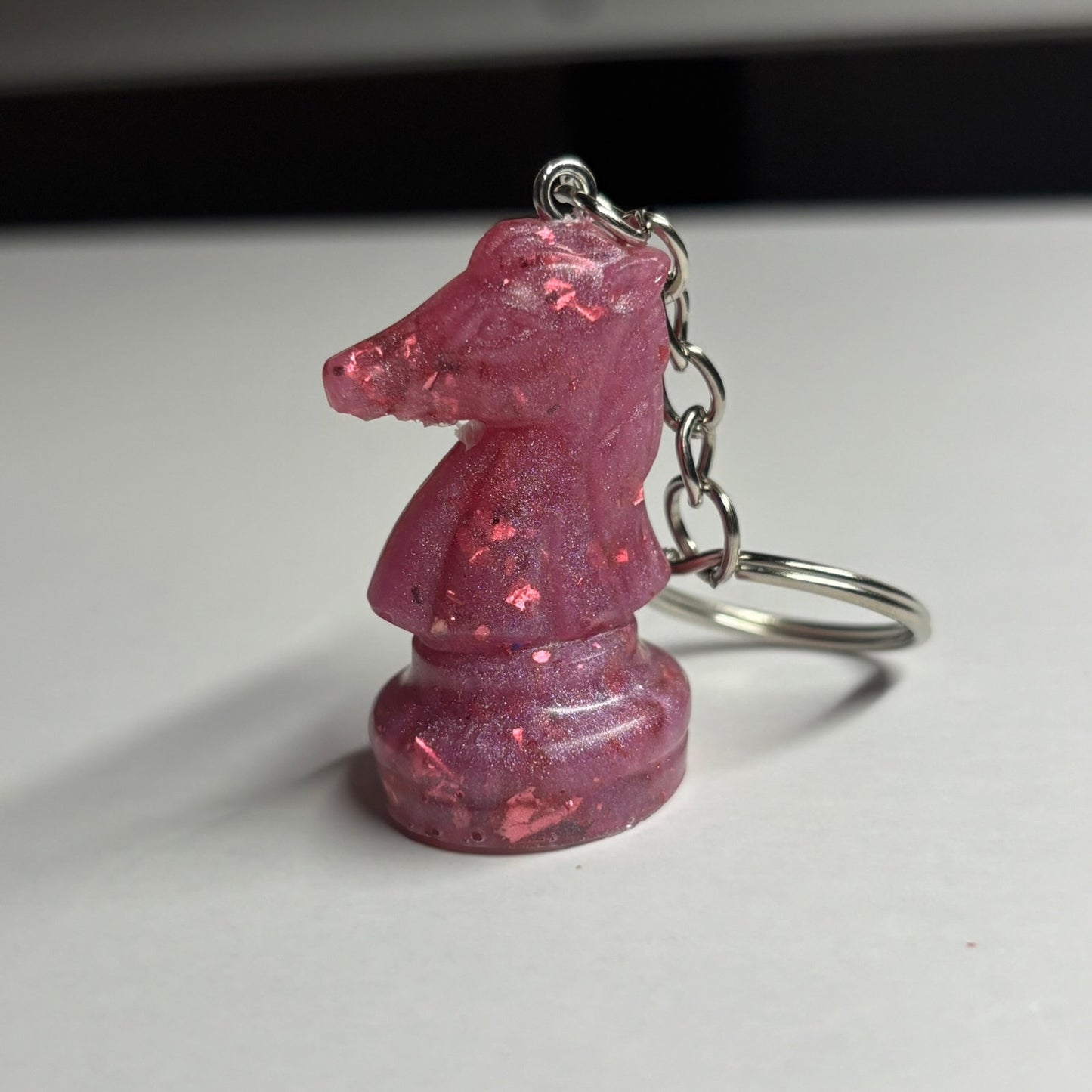 Pink Purple Knight - Handmade Resin Keychain