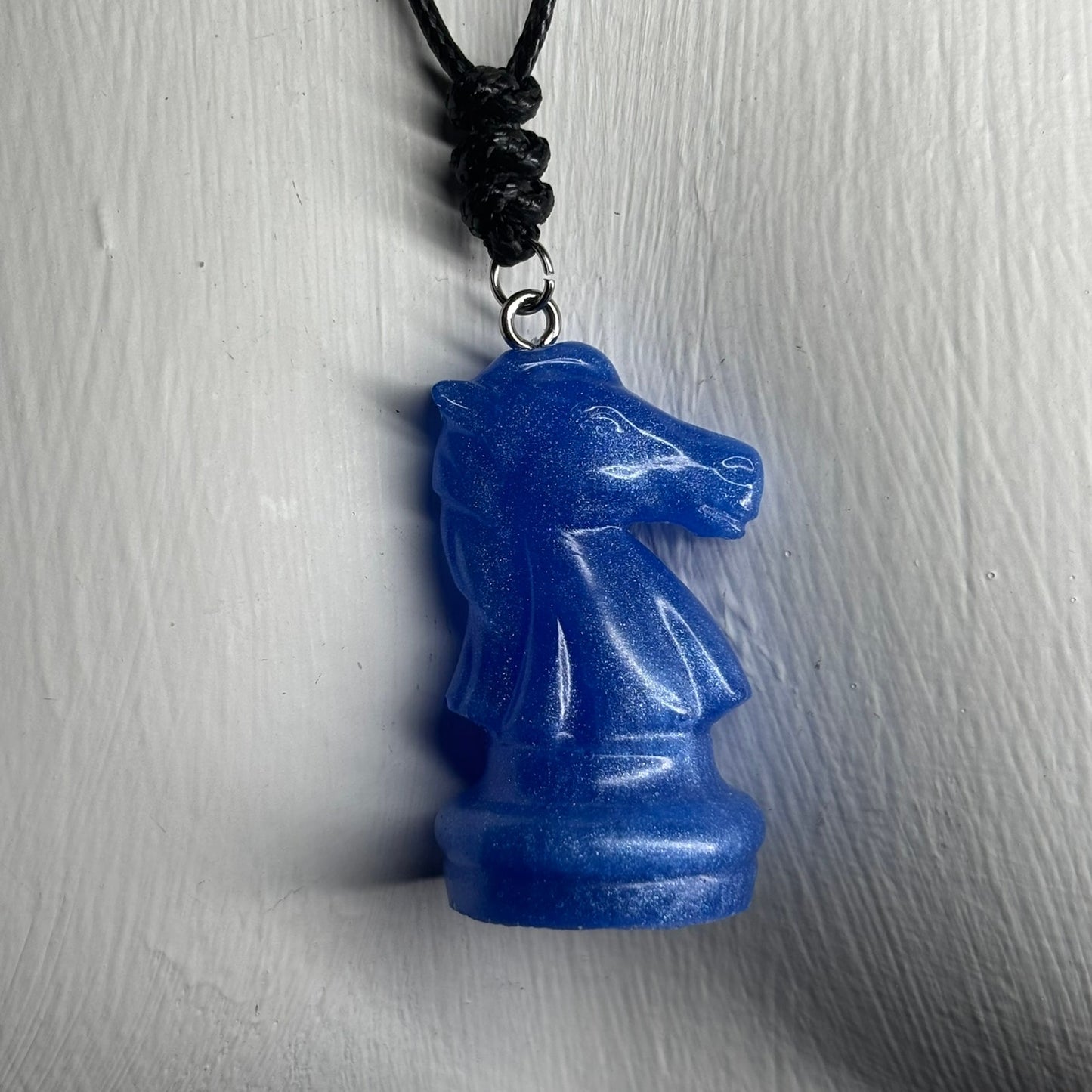 Solid Blue - Handmade Resin Chess Necklace