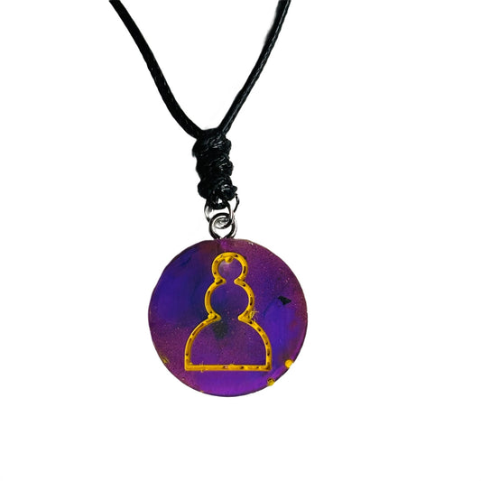Translucent Purple Pawn - Handmade Resin Chess Necklace