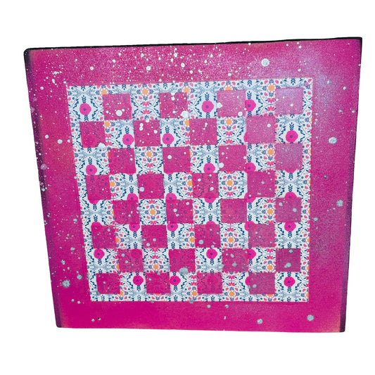 Pink Vintage Pattern - Large Scrapbook Chess Board