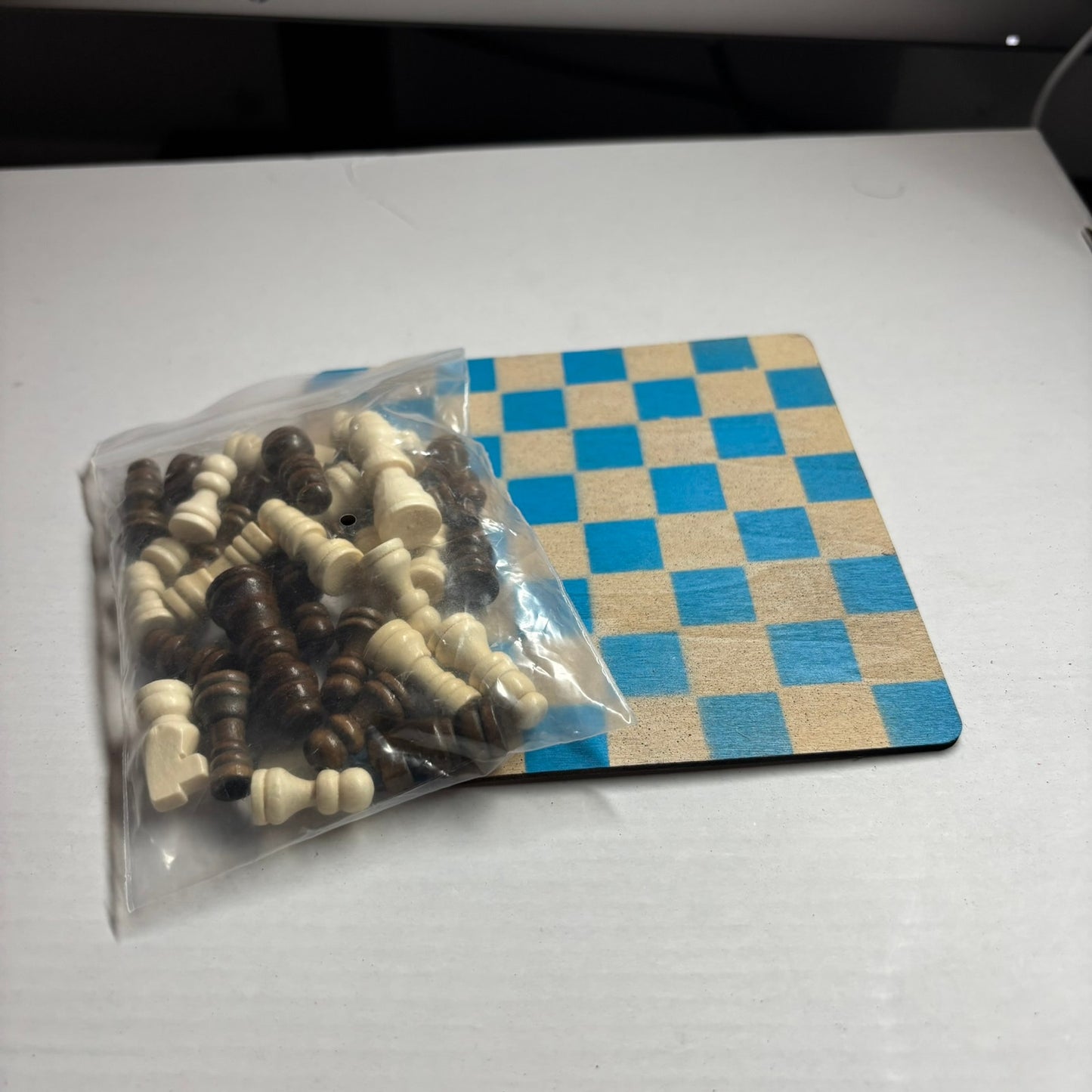 Sky Blue Cream - Mini Chess Set