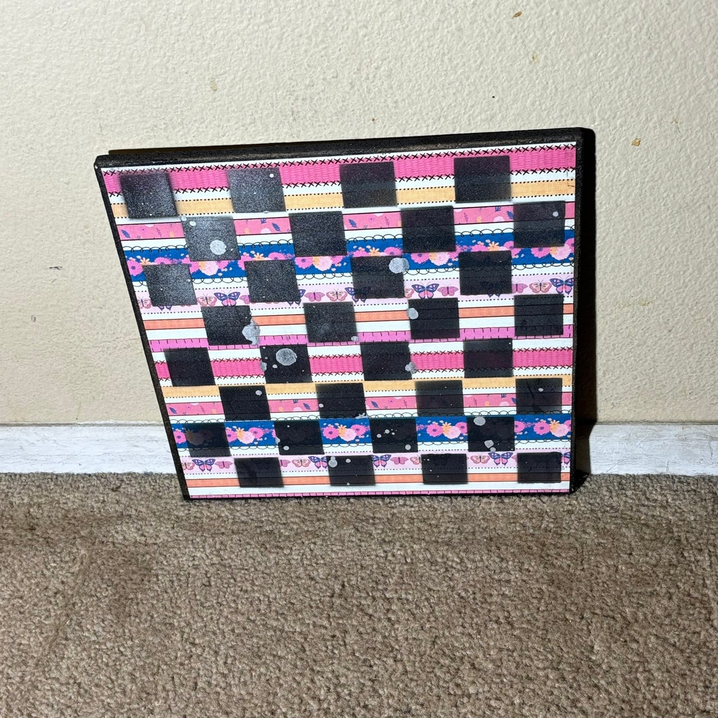 Pink Ripple Butterfly - Scrapbook Chess Board