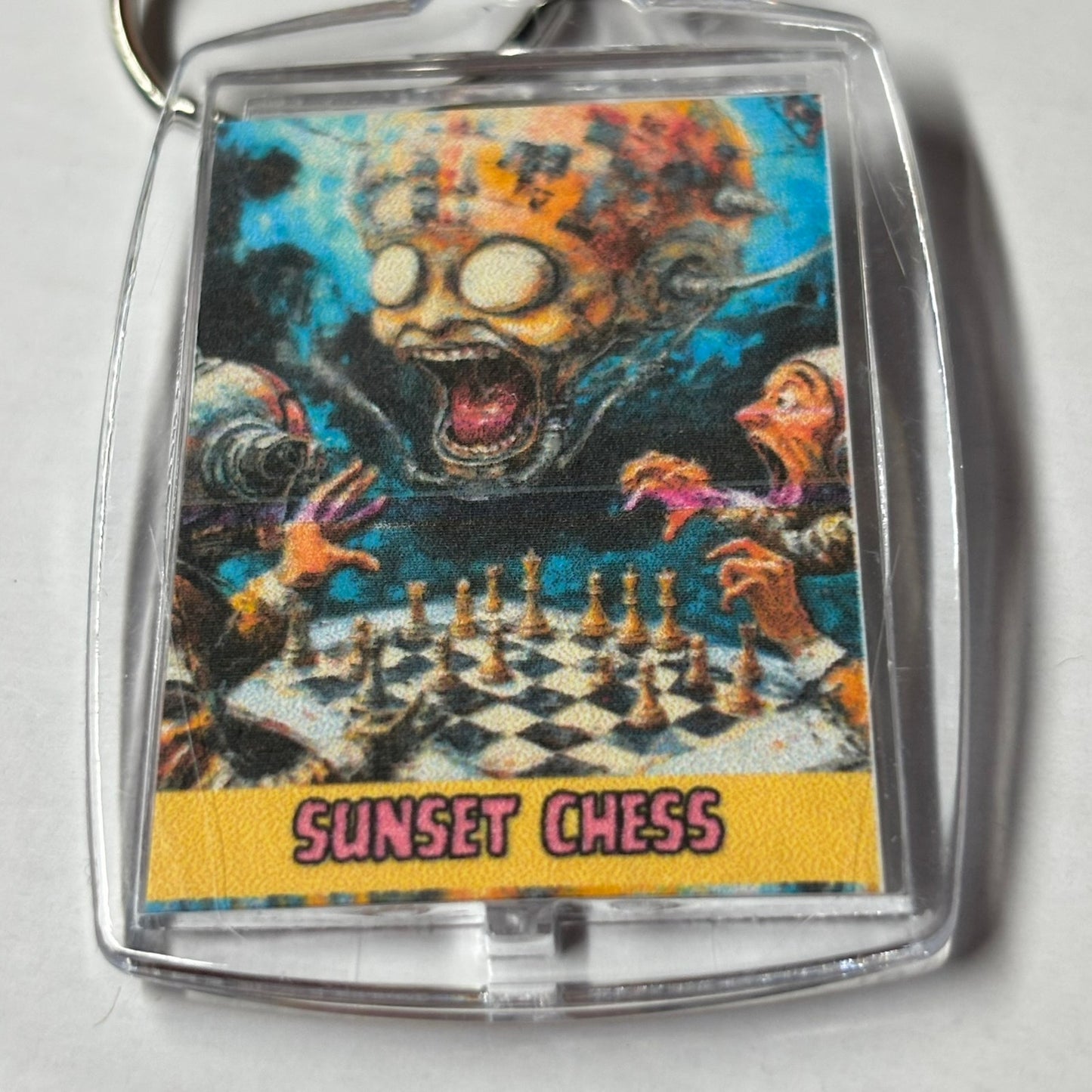 The Crazy Place - Sunset Chess Photo Keychain