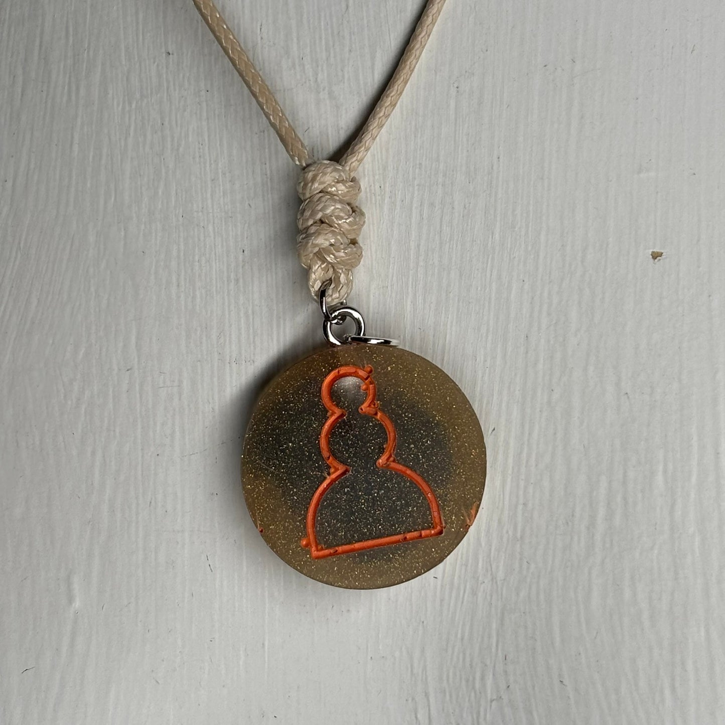 Vintage Pawn - Handmade Resin Chess Necklace