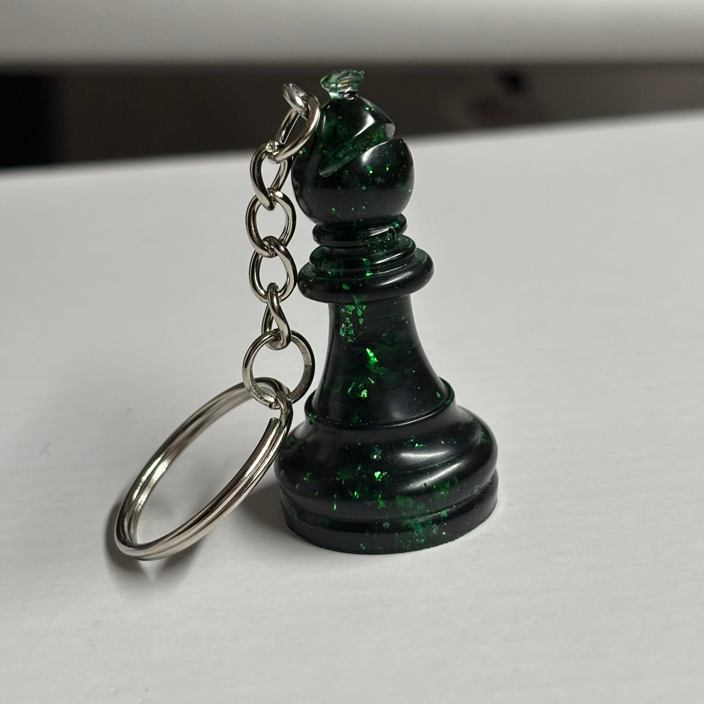 Dark Green Bishop - Handmade Resin Keychain