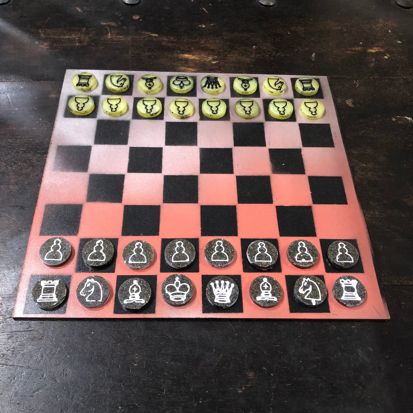 Orange Fade - Painted Chess Set
