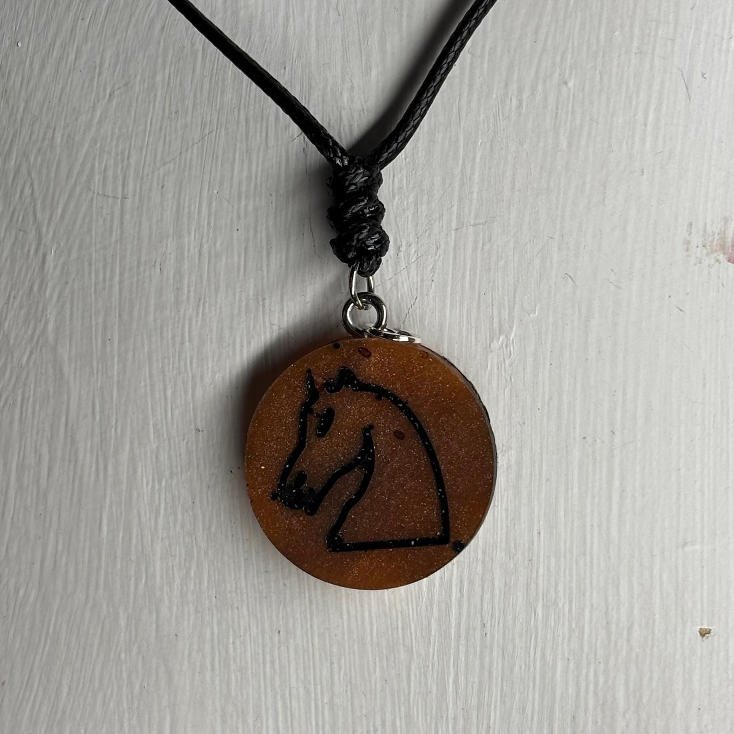 Coffee Knight - Handmade Resin Chess Necklace