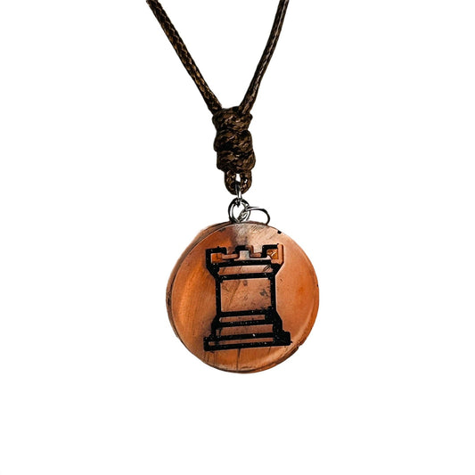 🎁 Amber Orange Rook - Handmade Resin Chess Necklace (100% off)