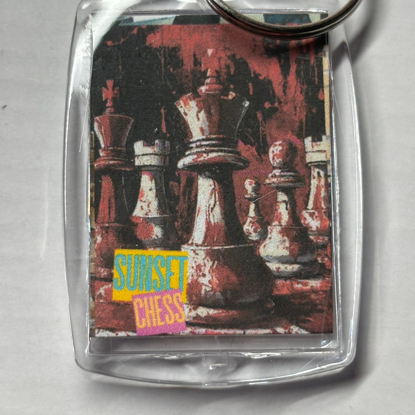 Red Splatter - Chess  Photo Keychain